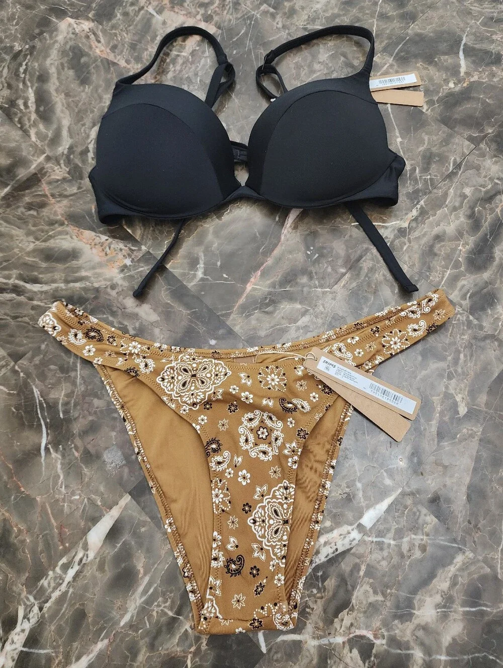 SKIMS NWT Signature Swim Ultimate Push Up Top Size SMALL AND Tanga Bottom SMALL